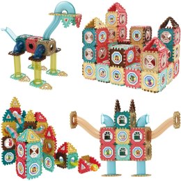 WOOPIE Klocki Konstrukcyjne 3D Zestaw Edukacyjny Tor Kulkowy Kulodrom Wafle 128el.