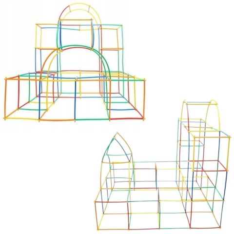 WOOPIE Klocki Konstrukcyjne Kolorowe Słomki 1200 el.