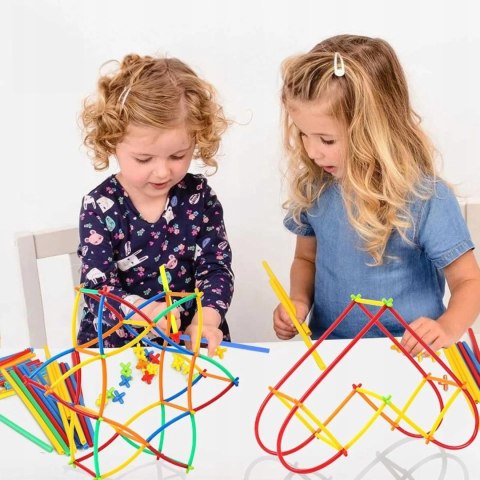 WOOPIE Klocki Konstrukcyjne Kolorowe Słomki 800 el.