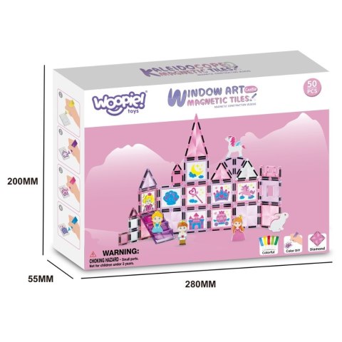 WOOPIE Klocki Magnetyczne Zestaw Zamek Księżniczki 50 el.