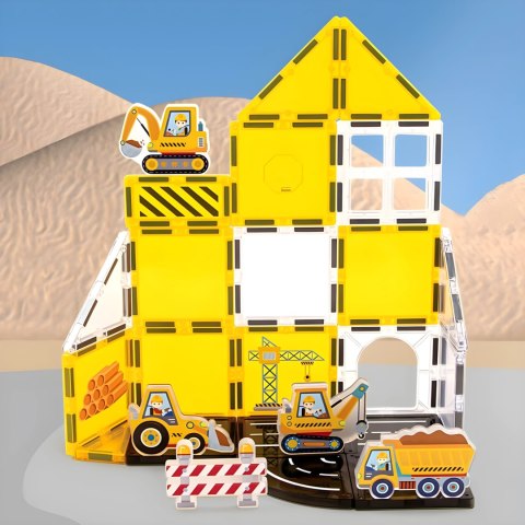 WOOPIE Magneyczne Klocki Konstrukcyjne 7,5 cm Plac Budowy STEAM 47 el.