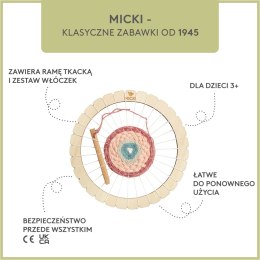 Krosno okrągłe dla dzieci 21 cm ramka do tkania, kreatywna zabawka, Micki