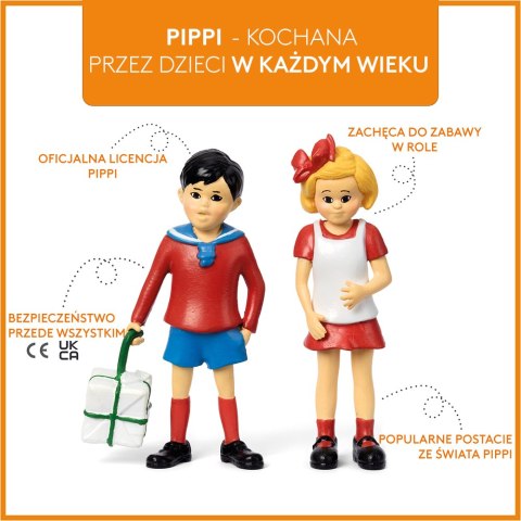 Figurki Tommy i Annika zestaw dla dzieci, Pippi Langstrumpf, zabawa lalkami