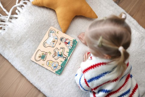 Drewniana układanka puzzle z uchwytami Pippi Langstrumpf, sorter kształtów