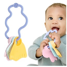 Gryzaczek grzechotka niebieska pierwsza zabawka sensoryczna dzieci Simple.