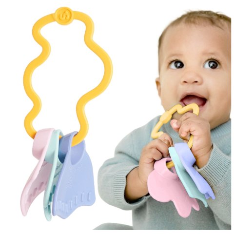 Gryzaczek grzechotka pomarańczowa zabawka sensoryczna dla dzieci Simple.