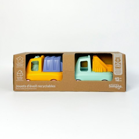 Samochody do piasku i wody straż pożarna śmieciarka zestaw zabawka Simple.