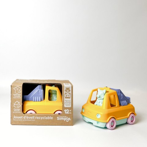 Wóz strażacki pomarańczowy zabawka do piasku i wody dla dzieci auto Simple.