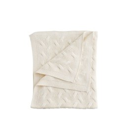 Bawełniany kocyk dla niemowląt w warkocze kremowy kocyki dla dzieci ooh noo