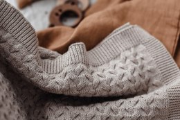 Bawełniany kocyk dla niemowląt warkoczyki beżowy kocyki dla dzieci ooh noo