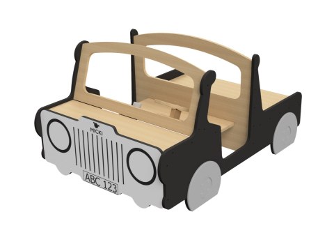 Drewniana ciężarówka z platformą czarna meble dla dzieci wyposażenie Micki