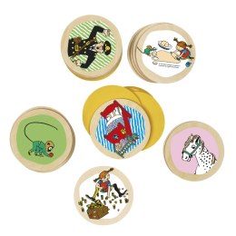 Drewniana gra edukacyjna memory dla dzieci zabawka zestaw Pippi Langstrumpf