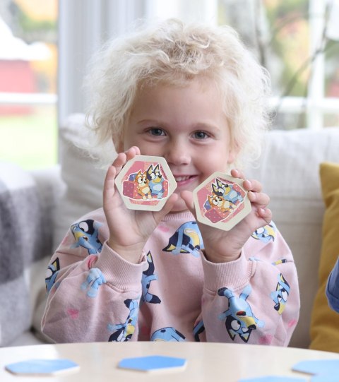 Drewniana gra edukacyjna memory, zabawka dla dzieci, zestaw, gry, Bluey