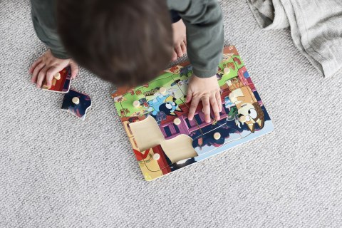 Drewniana układanka puzzle z uchwytami 12 elem. Bluey zabawka dla dzieci