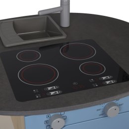 Drewniana wyspa kuchenna niebieska meble dla dzieci zabawka kuchnia Micki