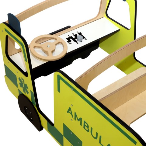 Drewniany ambulans meble dla dzieci wyposażenie auto karetka zabawka Micki