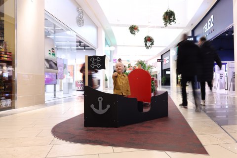 Drewniany statek piracki meble dla dzieci łódka wyposażenie zabawka Micki