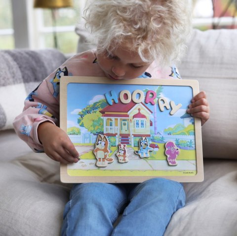 Dwustronna magnetyczna tablica literki i obrazki edukacyjna zabawka Bluey