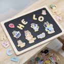 Dwustronna magnetyczna tablica literki i obrazki edukacyjna zabawka Bluey