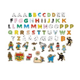Magnetyczne literki i obrazki, edukacyjna zabawka dla dzieci, zestaw Pippi