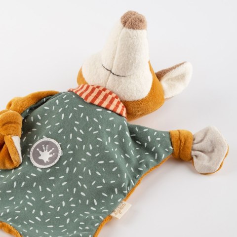 Pierwsza przytulanka komforter Lisek zielony maskotka dla dzieci sigikid