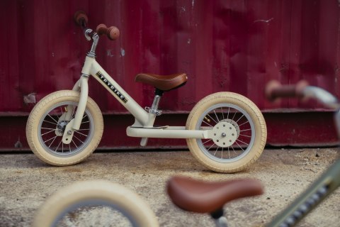 Pierwszy rower biegowy balansujący dziecięcy kremowy dla dzieci Trybike
