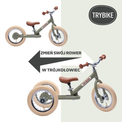 Pierwszy rowerek trójkołowy dziecięcy biegowy 2w1 czarny dla dzieci Trybike