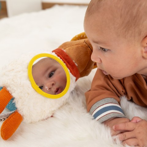 Zabawka rozwojowa Wiewiórka szeleścik grzechotka gryzaczek lusterko sigikid