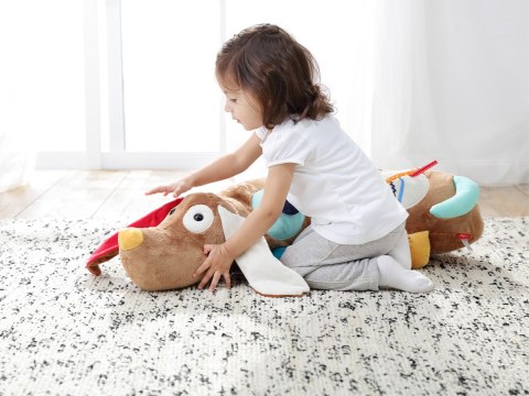 Zabawka rozwojowa poduszka Piesek XXL 80cm szeleścik grzechotka sigikid