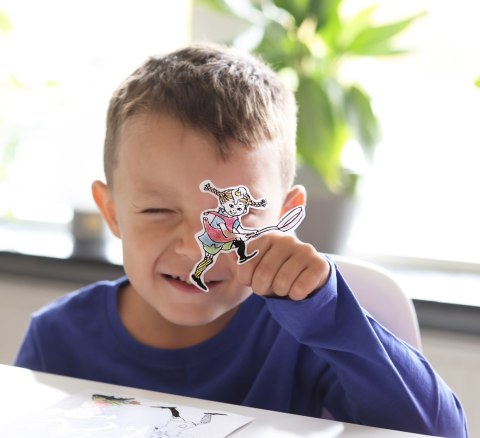 Zestaw kreatywnych naklejek do zabawy Pippi Langstrumpf, zabawka dla dzieci