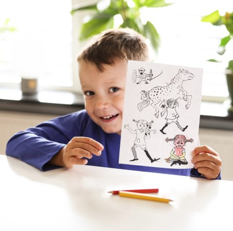 Zestaw kreatywnych naklejek do zabawy Pippi Langstrumpf, zabawka dla dzieci