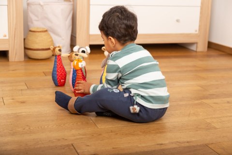 Zestaw miękkie kręgle dla dzieci zabawka rozwojowa patchwork gra sigikid