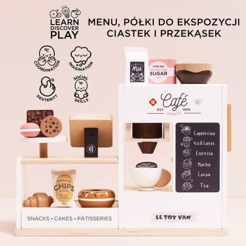 Drewniana kawiarnia dla dzieci, sklep, zabawa w odgrywanie ról, Le Toy Van