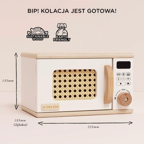 Drewniana kuchenka mikrofalowa dla dzieci, zabawa w gotowanie Le Toy Van