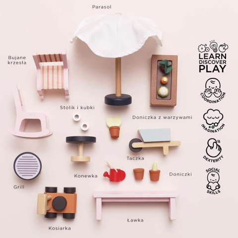 Drewniana oranżeria zestaw, domek dla lalek, zabawka dla dzieci, Le Toy Van