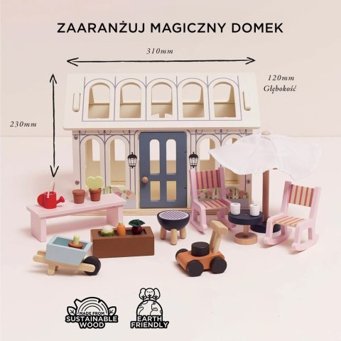 Drewniana oranżeria zestaw, domek dla lalek, zabawka dla dzieci, Le Toy Van