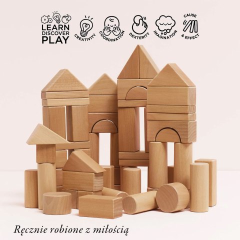 Drewniane klocki zestaw 60 sztuk, zabawka edukacyjna dla dzieci, Le Toy Van