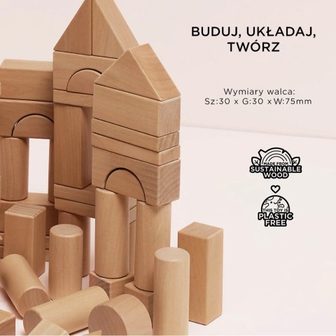 Drewniane klocki zestaw 60 sztuk, zabawka edukacyjna dla dzieci, Le Toy Van