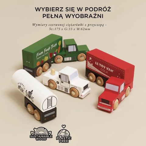 Drewniane samochody ciężarowe zestaw, zabawka dla dzieci, auta Le Toy Van