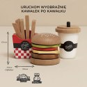 Drewniany zestaw 3w1 hamburger frytki napój, zabawka dla dzieci, Le Toy Van