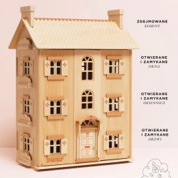 Naturalny drewniany domek dla lalek, zabawka dla dzieci, lalki, Le Toy Van