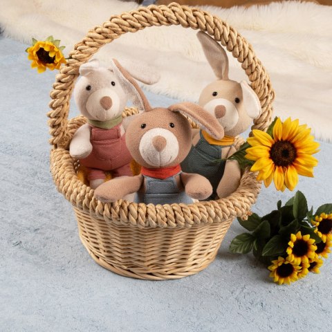 Pierwsza przytulanka Króliczek w ogrodniczkach czerwony 30cm dzieci sigikid