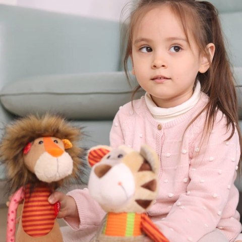 Pierwsza przytulanka Lew 32cm patchworkowa maskotka zabawka dzieci sigikid