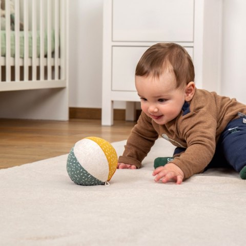Pluszowa piłka zabawka rozwojowa miękka piłeczka grzechotka dzieci sigikid