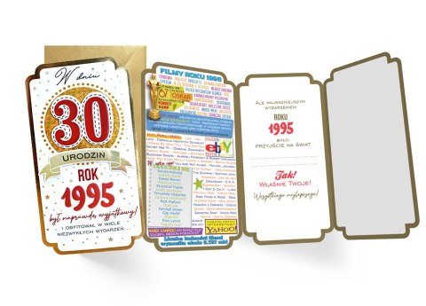 Karnet Urodziny 30 (cyfry, roczniki) 2025 PM-391