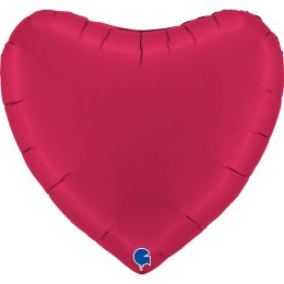 Balon Foliowy Czerwone Serce Satin Cherry 91cm, Satynowe Grabo