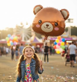 Balon Foliowy Głowa Misia Brązowy 40x34 cm