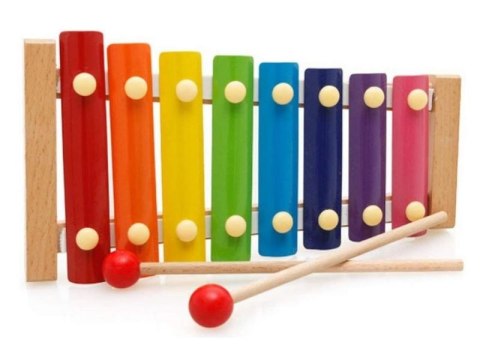 Cymbałki Drewniane + Pałeczki, Ksylofon Dla Dzieci