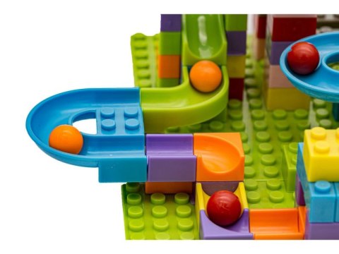 Tor Kulkowy Z Klockami 256 elementów, Kolorowe Klocki