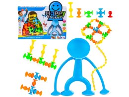 Klocki Konstrukcyjne, Kolorowe Silikonowe Przyssawki, Wesołe Buźki + Ludzik